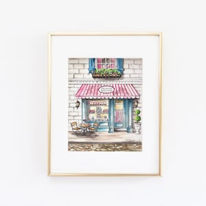 Les Petits Gateaux, Giclee Print, Watercolor, French Bakery, Patisserie, Painting, Gift for Her, Parisian Wall Art, Wall Art, Emily in Paris