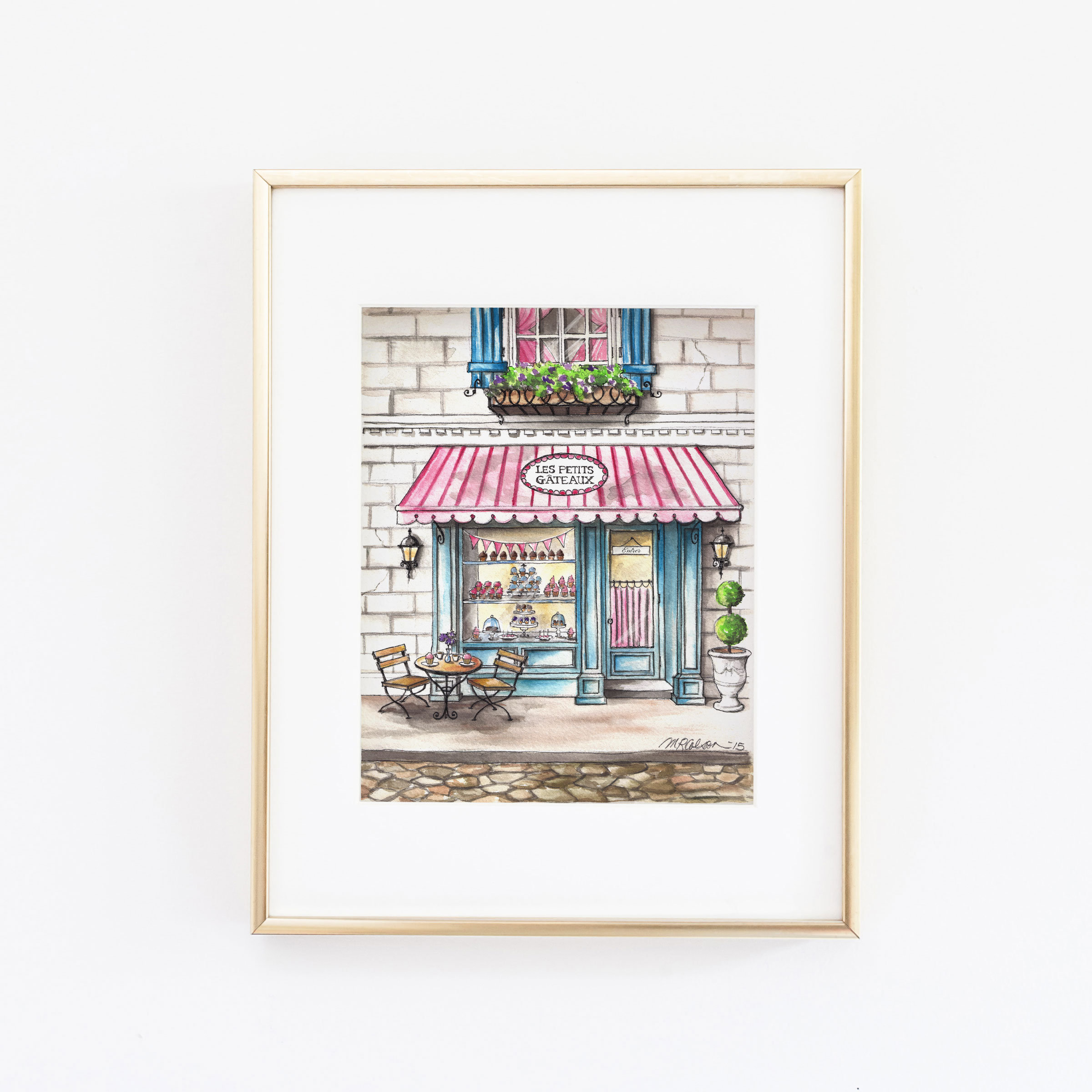 Les Petits Gateaux Watercolor Giclee Print French Bakery Etsy