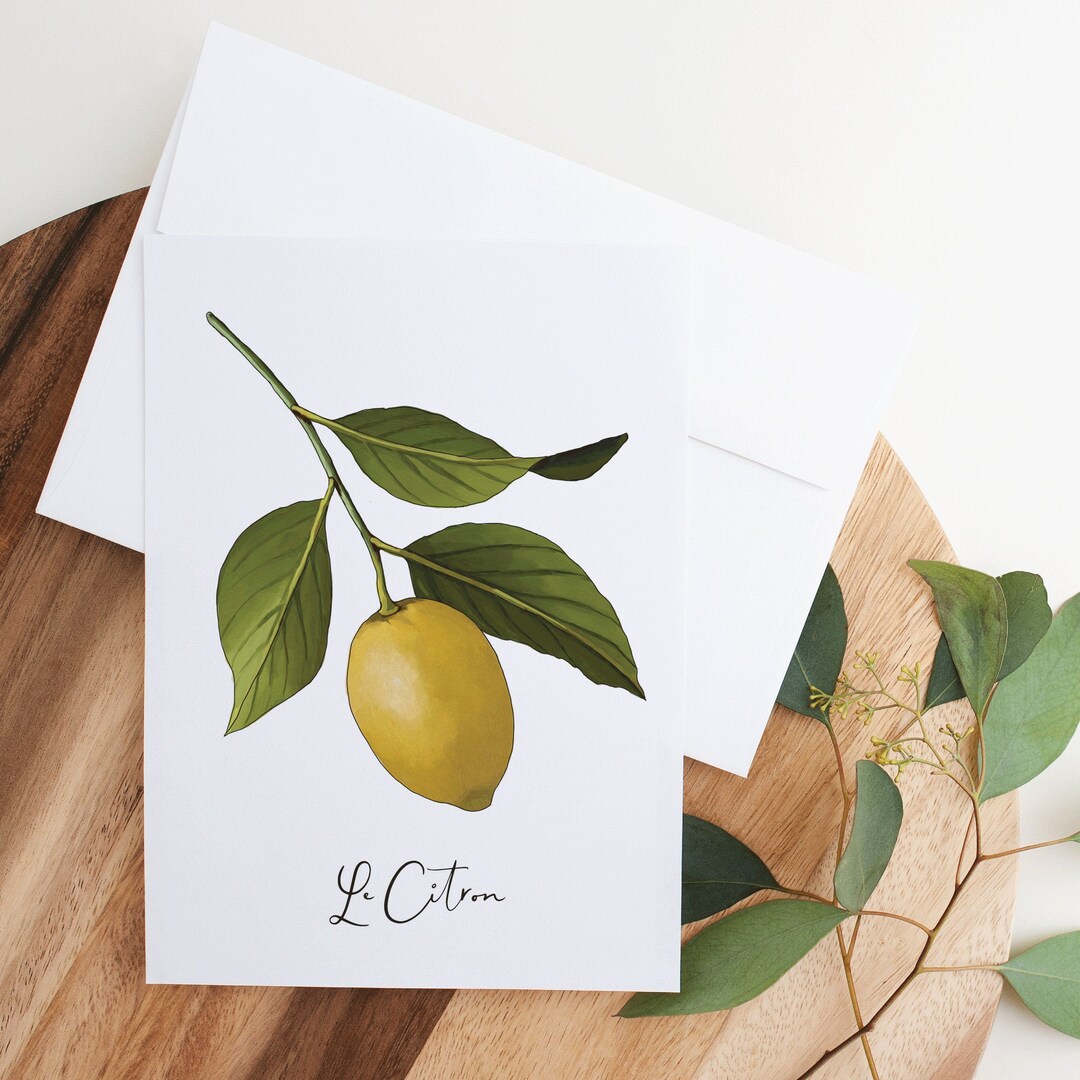 Lemon Note Cards Set of 10 - Etsy