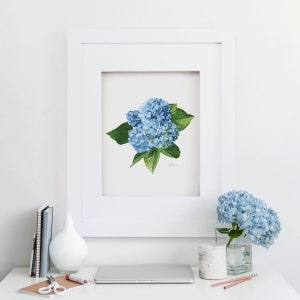 Set of 2-Hydrangea Art Prints-8x10-11x14-16x20-Painting-Wall Art-Green-Very Peri-Purple-Blue-Decor-Garden-Preppy-Botanical-Flowers-Floral image 6