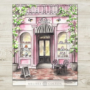 French Patisserie Watercolor Print, Parisian Wall Art image 2