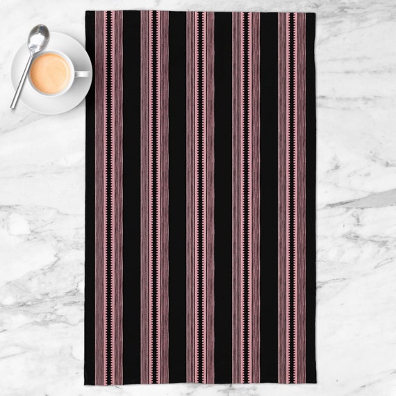 Pink Stripes Kitchen Tea Towel | Geometry