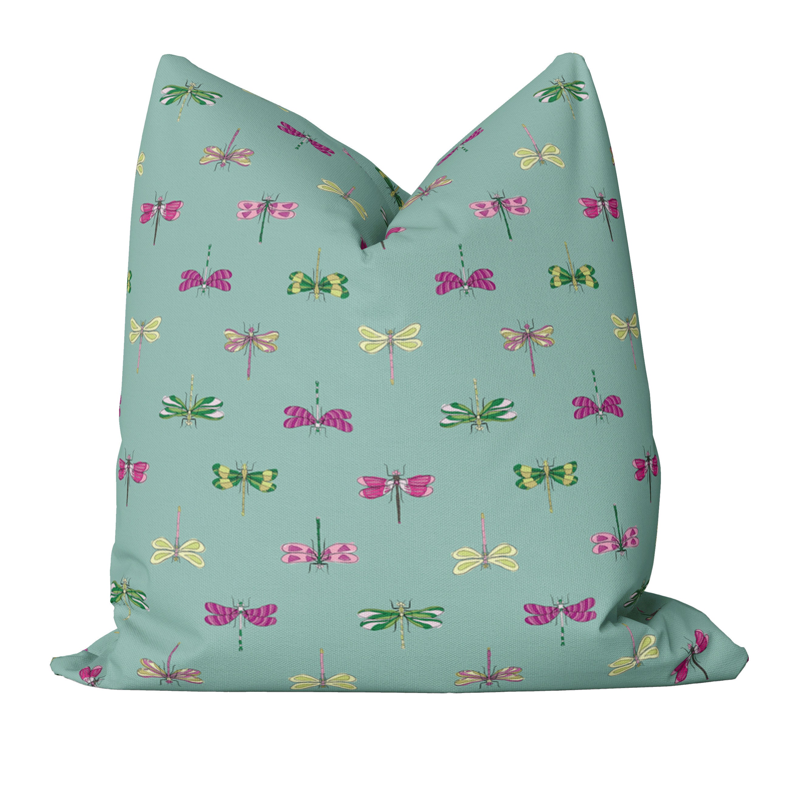 Luna King Bed Pillow Cover Set in Happy Aqua-curated Set-dragonfly