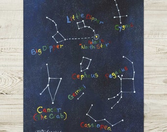 Constellations Giclée Art Print, Kids Room Decor