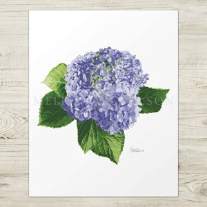 Set of 2-Hydrangea Art Prints-8x10-11x14-16x20-Painting-Wall Art-Green-Very Peri-Purple-Blue-Decor-Garden-Preppy-Botanical-Flowers-Floral image 7