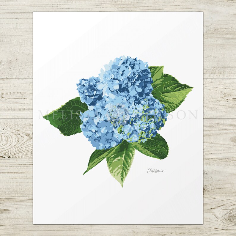 Set of 2-Hydrangea Art Prints-8x10-11x14-16x20-Painting-Wall Art-Green-Very Peri-Purple-Blue-Decor-Garden-Preppy-Botanical-Flowers-Floral image 8