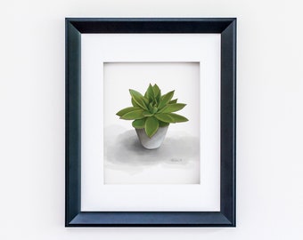 Succulent Giclée Print, Watercolor Cactus Art