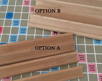Scrabble Lot Of 2 Wood Holder Tile Letter Rack Only Replacement Craft Authentic