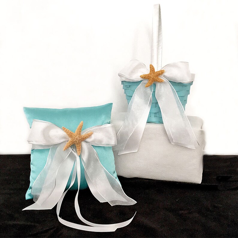 Tropical Beach Basket Ring Pillow For Wedding Tropical Etsy