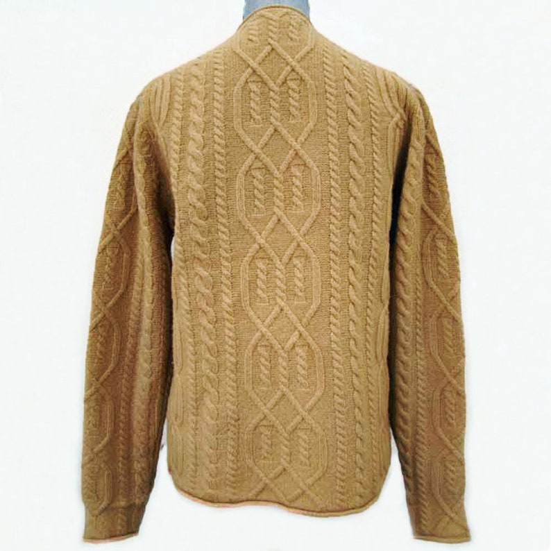 J CREW Cable Knit Wool Sweater JCREW Womens Wool Sweater Camel V Neck Cable Knit Lambswool Sweater