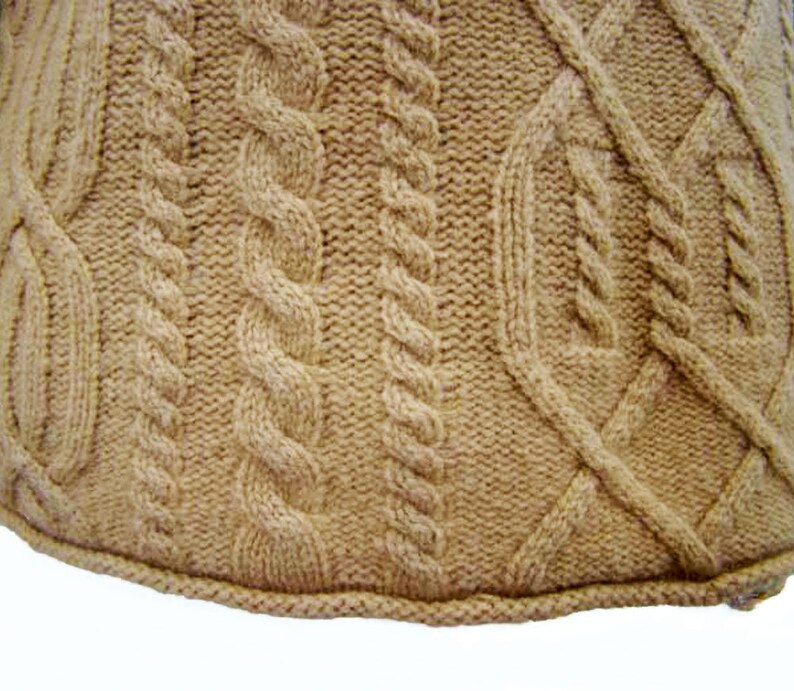 J CREW Cable Knit Wool Sweater JCREW Womens Wool Sweater Camel V Neck Cable Knit Lambswool Sweater