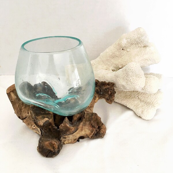 Molten Glass on Driftwood Etsy