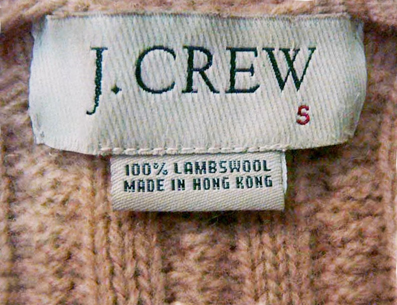 J CREW Cable Knit Wool Sweater JCREW Womens Wool Sweater Camel V Neck Cable Knit Lambswool Sweater