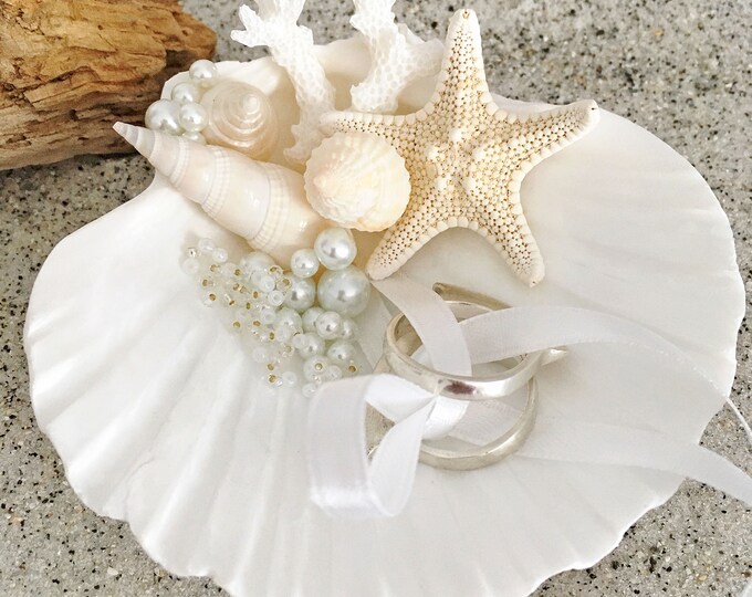 Seashell Ring Holder Beach Wedding Ring Holder Sea Shell Ring Bearer