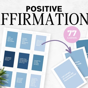 Cartões de afirmação positiva para impressão | Cartões diários de afirmação positiva para mulheres | Baralho de cartas de afirmação | PDF de afirmação de download digital
