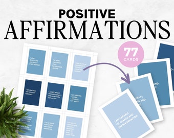 Printable Positive Affirmation Cards | Daily Positive Affirmation Cards For Women | Affirmation Card Deck | Digital Download Affirmation PDF