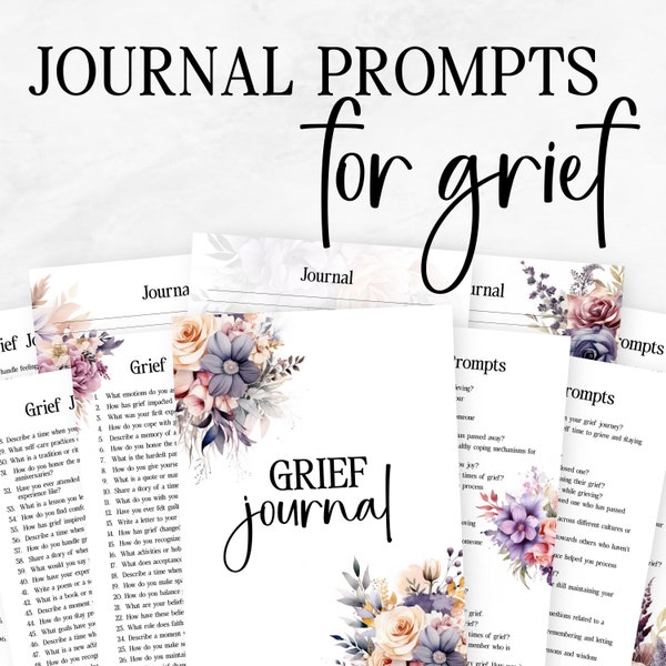 Grief Journal Prompts | Grief Journal | Grief Journaling Prompts | Printable Journaling Prompts | Journaling Pages | Grief Journal Printable