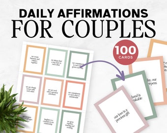 Affirmations For Couples Printable PDF, Positive Affirmations For Couples, Couples Therapy Cards, Couples Counseling, Relationship Cards PDF