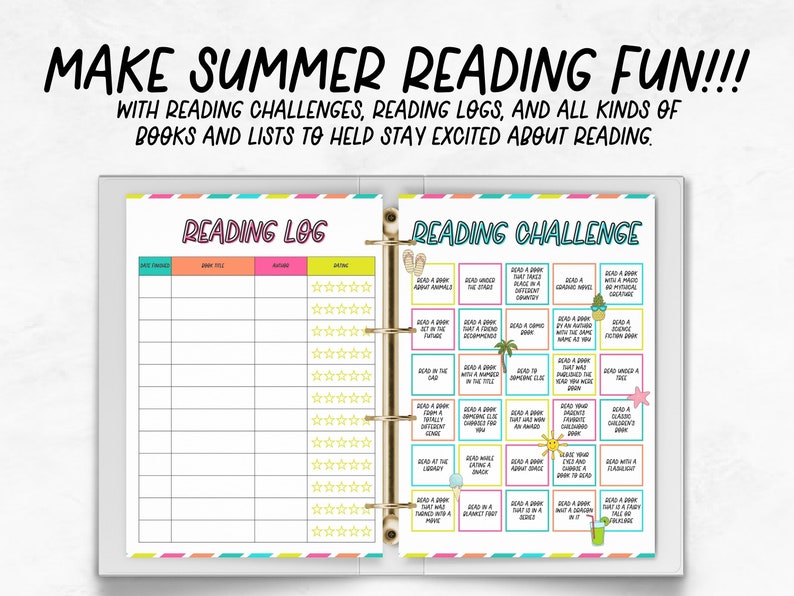 Summer Reading Tracker Bundle Printable Kids Summer Printable Printable Summer Reading Challenge Summer Reading Printable Tracker PDF image 2