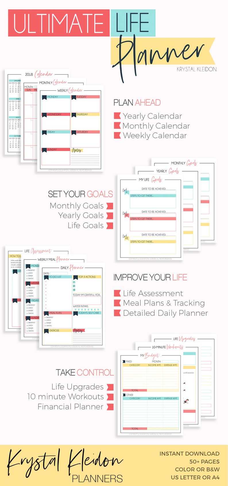 The Ultimate Life Planner Printable Productivity Planner Etsy Australia