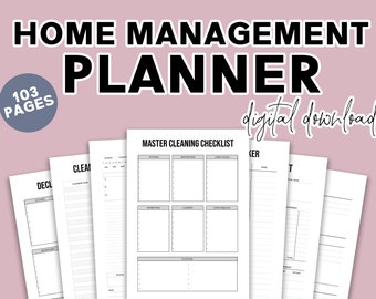 Home Management Planner - Printable Home Management Planner - Family and Home Planner - Printable Binder Inserts