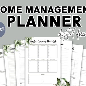 Home Management Planner - Printable Home Management Planner - Printable Planner Binder Einsätze - Familienplaner