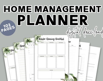 Home Management Planner - Printable Home Management Planner - Printable Planner Binder Inserts - Family Planner