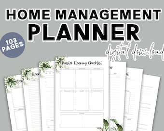 Home Management Planner - Printable Home Management Planner - Printable Planner Binder Inserts - Family Planner