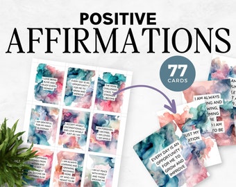 Positive Affirmation Cards For Women | Affirmation Cards For Women Printable | Daily Affirmation Cards For Women | Printable Affirmation PDF