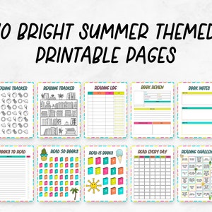 Summer Reading Tracker Bundle Printable Kids Summer Printable Printable Summer Reading Challenge Summer Reading Printable Tracker PDF image 3