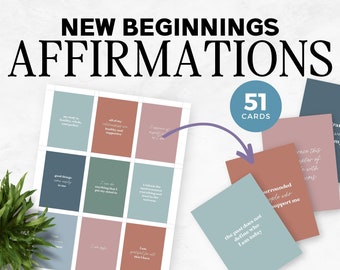 Affirmation Cards For New Beginnings | Printable Affirmation Cards PDF | Daily Affirmation Cards | Daily Affirmation Cards For Women |