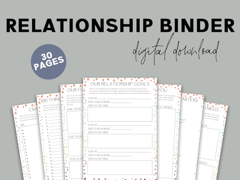 Relationship Binder Fun Couples Printable Planner image 1