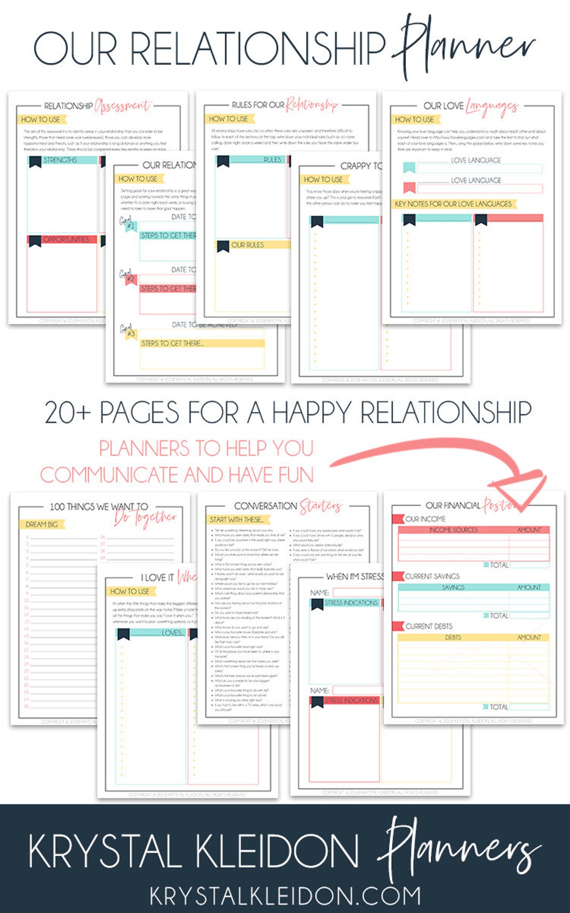 Our Relationship Planner Relationship Goal Planner | Etsy