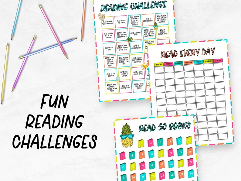 Summer Reading Tracker Bundle Printable Kids Summer Printable Printable Summer Reading Challenge Summer Reading Printable Tracker PDF image 5