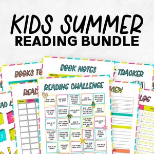 Summer Reading Tracker Bundle Printable Kids Summer Printable Printable Summer Reading Challenge Summer Reading Printable Tracker PDF image 1