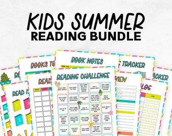 Summer Reading Tracker Bundle Printable | Kids Summer Printable | Printable Summer Reading Challenge | Summer Reading Printable Tracker PDF