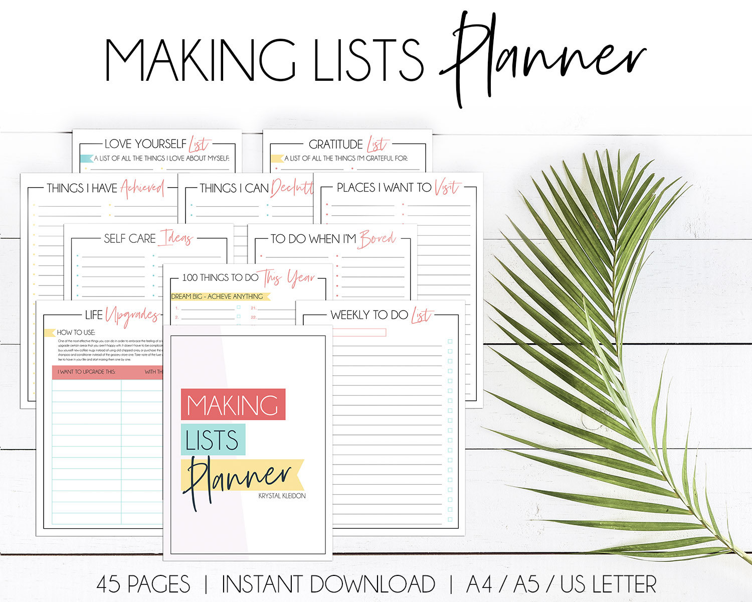 Making Lists Planner, Printable Lists, to Do List, Organize Your Life ...