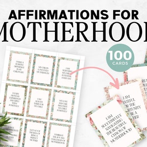 Positive Affirmation Cards For Motherhood, Motherhood Affirmations, Printable Affirmations For Moms, Daily Affirmations For Mom Printable