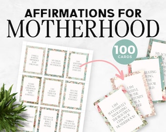 Positive Affirmation Cards For Motherhood, Motherhood Affirmations, Printable Affirmations For Moms, Daily Affirmations For Mom Printable