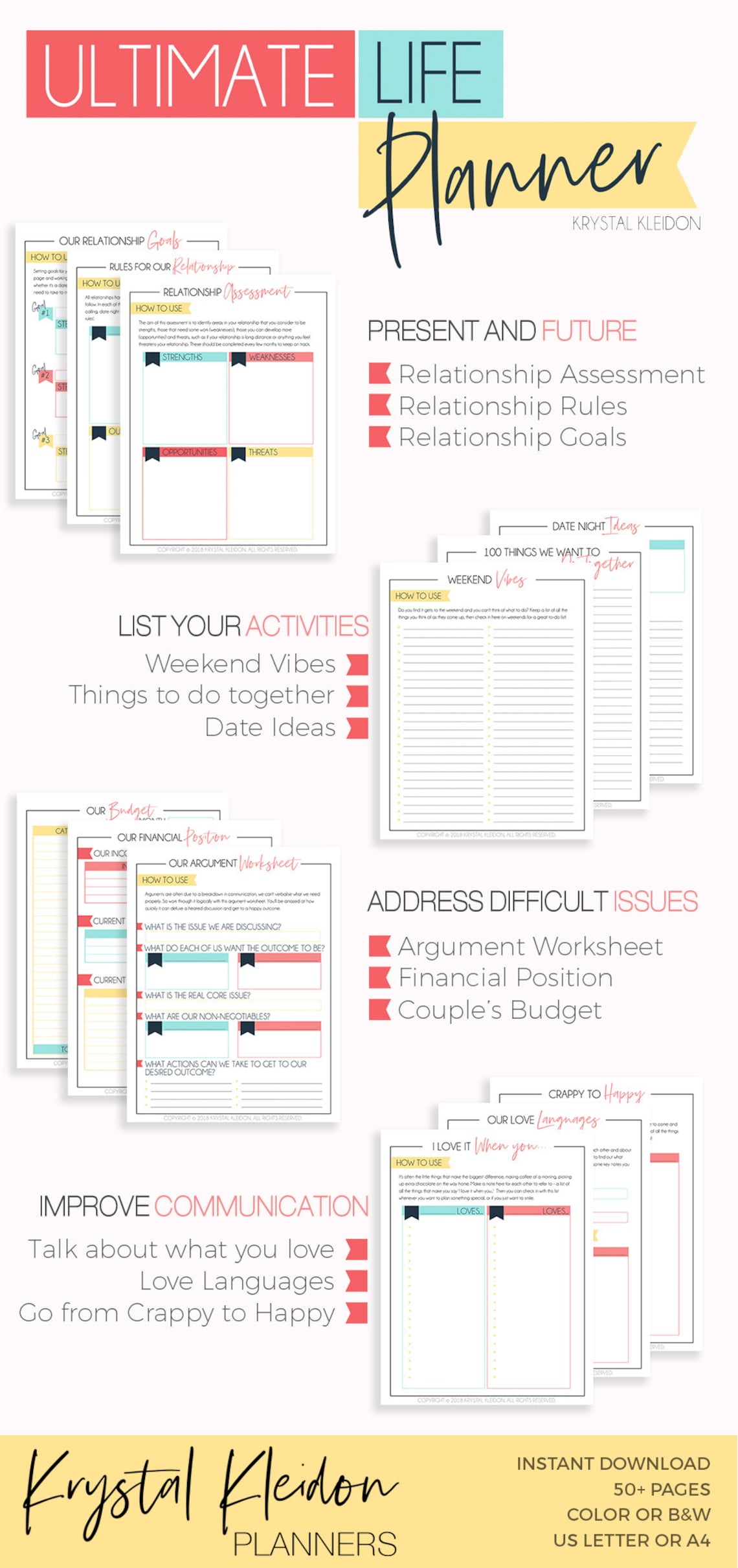 Our Relationship Planner Relationship Goal Planner Etsy