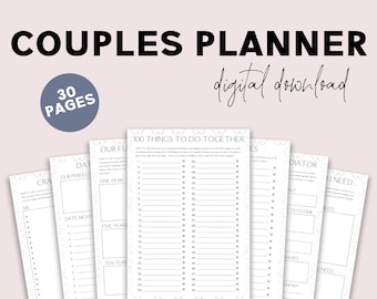Couples Planner, Relationship Planner, Marriage Planner, Couples Questions, Relationship Questions, Printable Couples Planner, Happy Couple