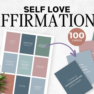 Printable Self Love Affirmations | Self Love Affirmation Cards Printable | Self-Love Affirmation Cards | Self Love Affirmation Cards PDF