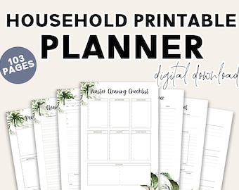 Home Management Planner - Printable Home Management Planner - Printable Planner Binder Inserts - Family Planner - Household Planner
