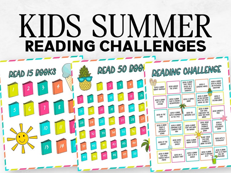 Kids Summer Reading Challenge Printable Kids Reading Challenge Printable Summer Reading Challenge Summer Reading Printable Challenge image 1