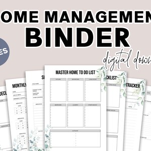 Home Management Binder - Printable Home Management Planner - Printable Binder Inserts