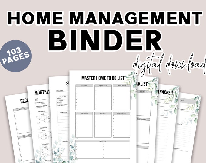 Household Binder // Printable Planner Inserts - PDF Download // Mum ...