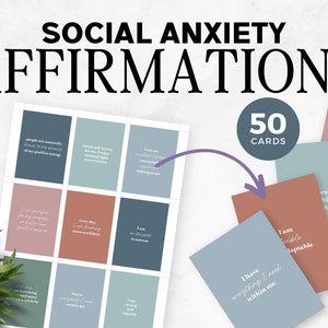 Affermazioni sull'ansia sociale / Affermazioni stampabili per l'ansia sociale / Attività sull'ansia sociale / Affermazioni stampabili PDF / Ansia