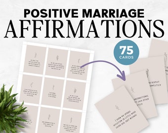 Affirmations For Marriage Printable Cards | Printable Affirmation Cards | Affirmations For Couples | Affirmation Cards For Marriage | PDF