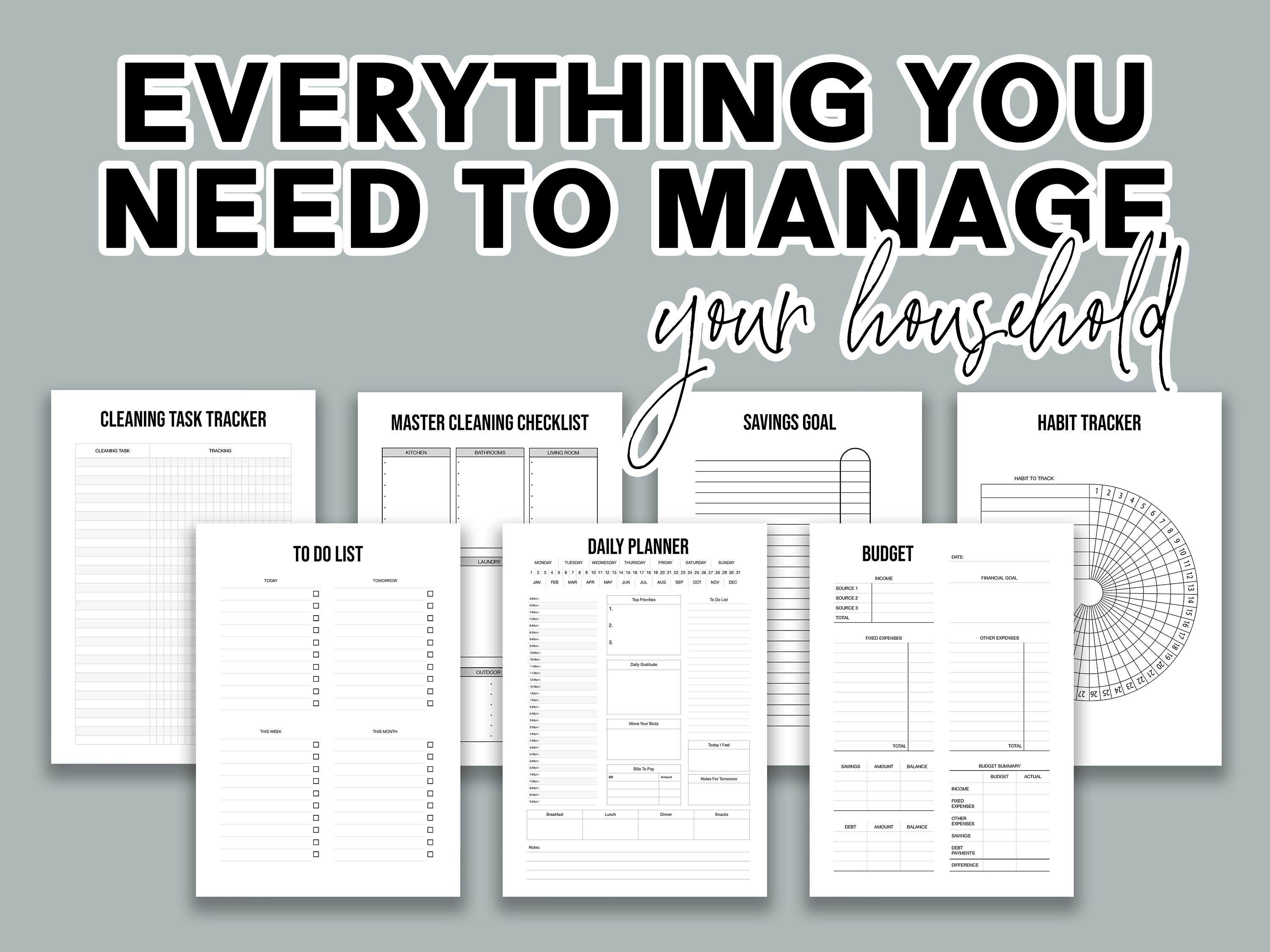 Home Management Binder - Printable Home Management Planner - Printable ...