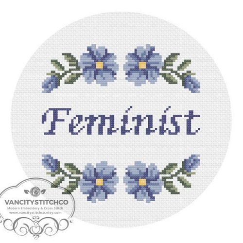 Cross Stitch Pattern | Feminist, feminist Cross Stitch pattern, modern cross stitch, modern embroidery, adult cross stitch pattern